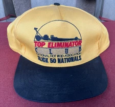 Vintage 1993 Houston Slick 50 Top Eliminator Club NHRA Hat Yellow Black