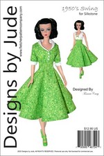 Patrón de costura de ropa de muñeca oscilante de los años 50 para muñecas Barbie Silkstone