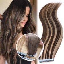 80PCS THICK 100 Remy Human Hair Tape in Extensions Skin Weft Brown Blonde US