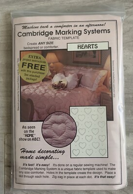 Cambridge Marking Systems Quilting Fabric Template Hearts  Pattern