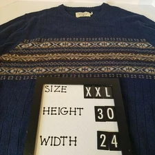 The Normal Brand, XXL, Blue, Knit, Pullover, St Louis Camp Woodsman Wool Sweater