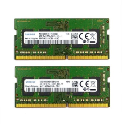 Samsung 8GB (2X4GB) DDR4 2400MHz PC4-19200 1RX16 SODIMM Memory