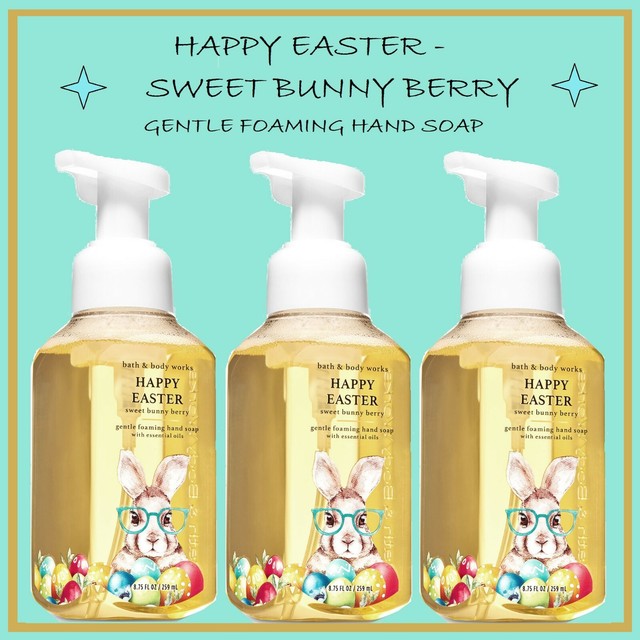 3 Bath & Body Works HAPPY EASTER Sweet Bunny Berry, Gentle Foaming Hand