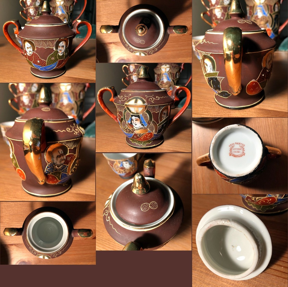 輸出陶器　maid in japan Porcelain Tea Cup and Saucer Japan Makers Mark on Bottom