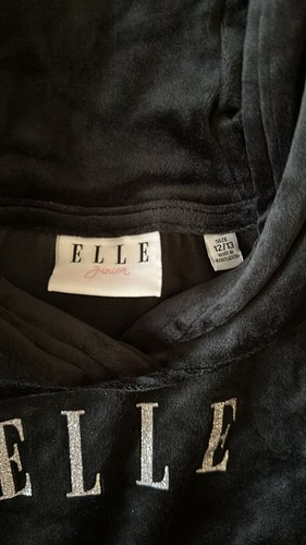 Elle velvet hooded logo dress girls Size 12/13 years Black - 第 2/5 張圖片