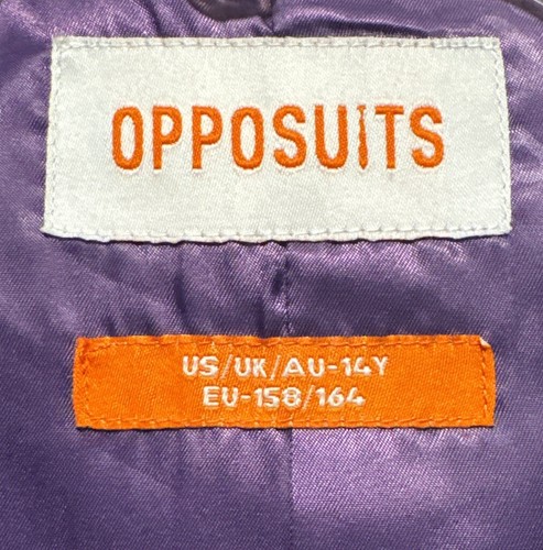 Opposuits BLUE Polyester Jacket W/ Purple Lining Size 14Youth NEW - Picture 4 of 6