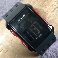 Armitron Men 40/8177 Multifunction Black Rubber 32mm Quartz Digital Watch 8 1/4"
