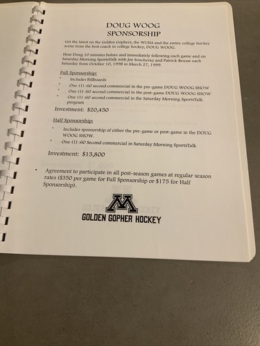 1999 Minnesota Gophers Hockey & KSTP Sponsors Season Kickoff Luncheon Program - Picture 9 of 10