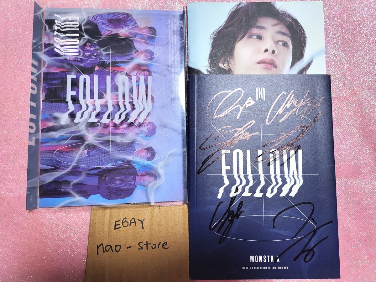 MONSTA X 4thミニアルバム 直筆サイン入り MONSTA X FOLLOW ALL 6 MEMBERS SIGNED AUTOGRAPHED PROMO ALBUM