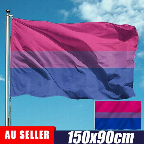 Bisexual LARGE Flag 150x90cm Bi Sexual Pride LGBT Lesbian Gay rainbow Mardi Gras - Picture 3 of 12