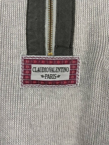 Vintage claudio valentino Crop Top sweatshirt Half Zipper Boxy Grey Size M - Picture 4 of 7