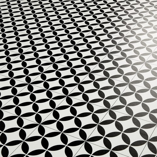 Victorian Tile Effect Sheet Vinyl Flooring Cushioned Lino Kitchen ...