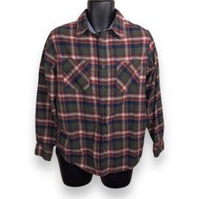 MEDIUM MENS WEATHERPROOF FLANNEL SHIRT RED GREEN BLUE COTTON