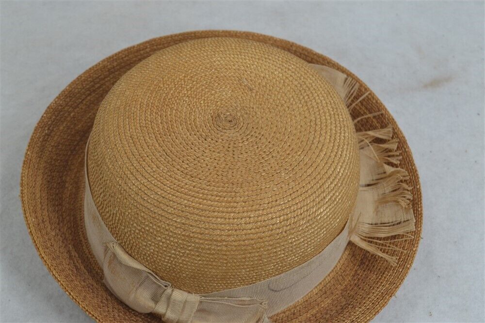 antique child unisex straw hat rare Victorian/Edw… - image 6
