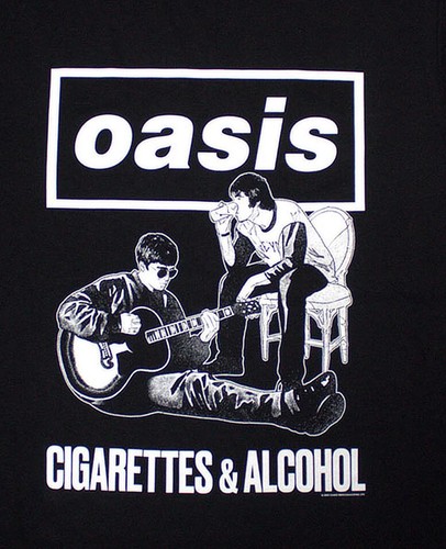 Camiseta Oasis Oficial Cigarrillos Y Alcohol Definitely Maybe Tour 25 Nueva Negra - Imagen 7 de 19