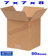 50 - 7x7x8 Cardboard Boxes 32ECT Mailing Packing Shipping Corrugated Carton