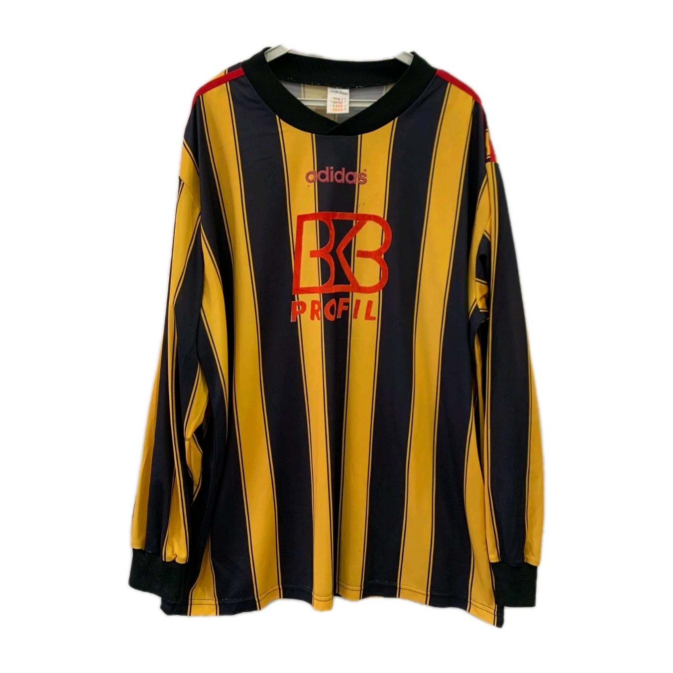 Vtg adidas SV Stockum #3 Soccer Jersey Made in England Yellow Black Striped#143