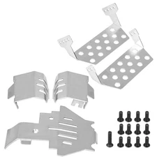 Chassis Armor Plate, RC Chassis Armor Guard Set, 5PCS Stainless Steel Skid Pl...