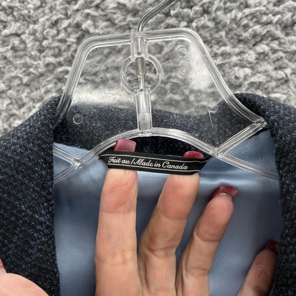 Abrigo deportivo Jack Victor para hombre 39R azul texturizado Blazer Napoli SPJ tela italiana Foto 3 de 4