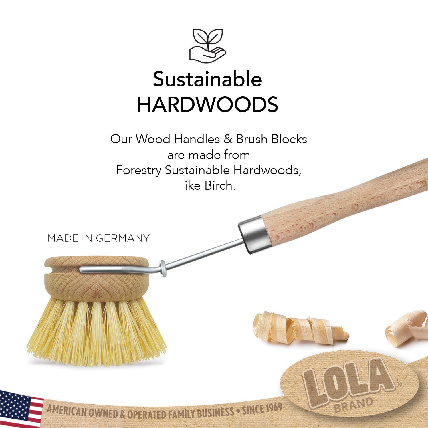 LOLA The Original Tampico Vegetable & Dish Cleaning Brush, Small Head - 1 Count