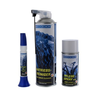 WEICON Fahrrad-Pflegeset 3-teilig 70890002 Antriebsreiniger Kettenöl PTFE-Spray