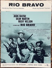 scarce JOHN WAYNE ~ WESTERN film RIO BRAVO sheet music DIMITRI TIOMKIN song 1959