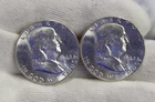 (2) 1962 US Franklin Halves 50c Nice Uncs