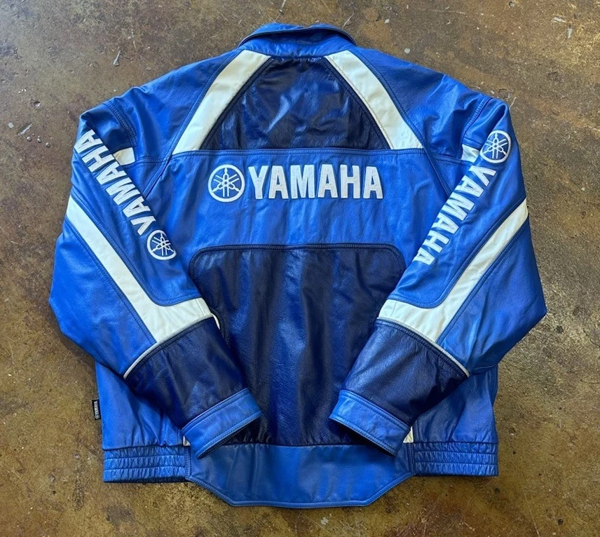 Yamaha Racing Leather Jacket Blue and White Motorcycle Gear Mens XXL - Image 2 of 4