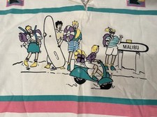 80s Hulla Balloo Brand Button Up Tshirt Kids Size 10 Beach Surf Vintage Stripe