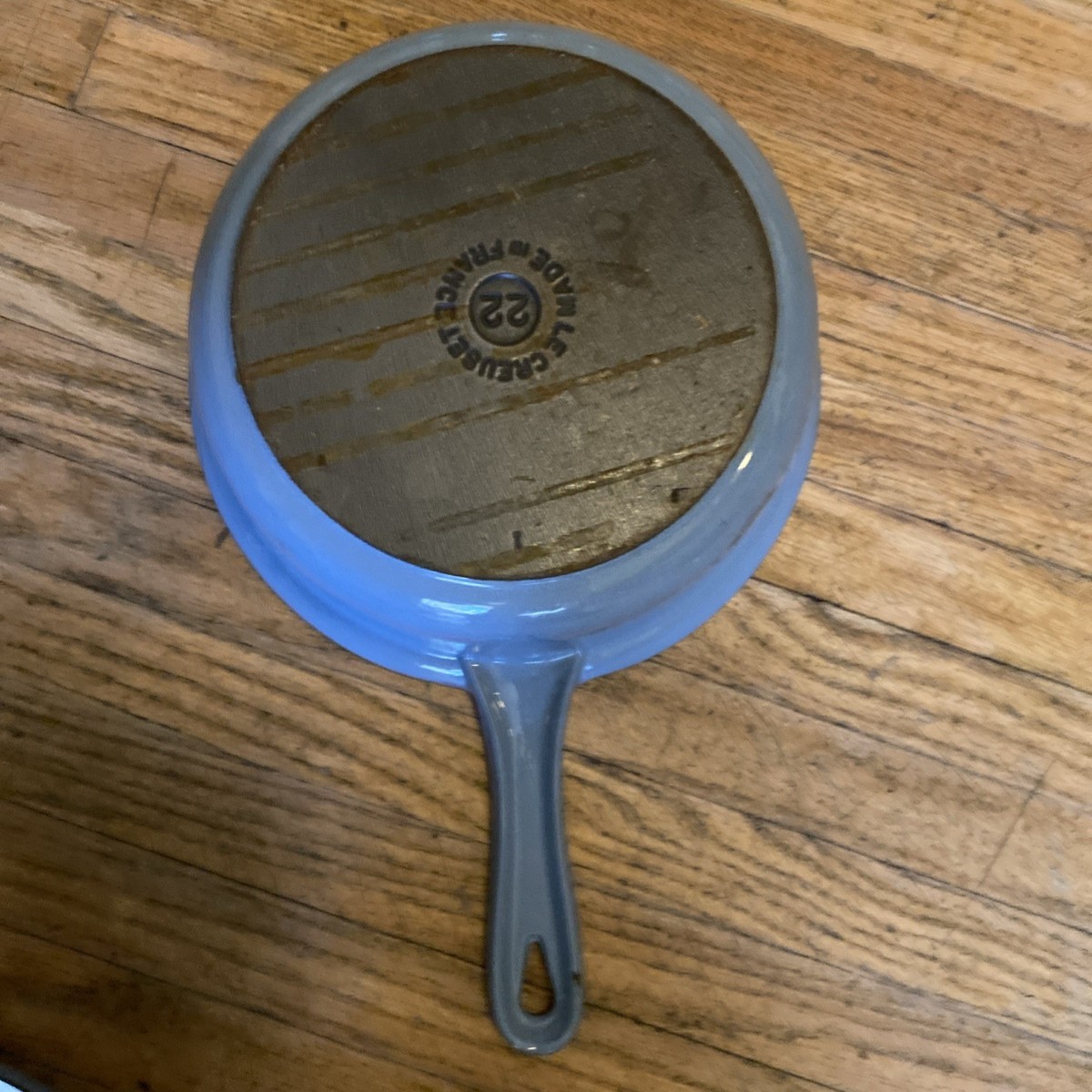 Le Creuset #22 Blue Enameled Cast Iron Multifunction Pan & Skillet