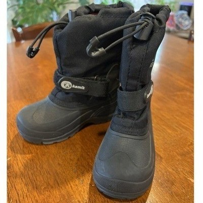 Kamik Waterproof Snow Boots Winter Pull On Black Boots Size T10