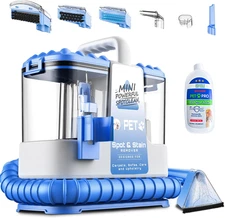 Compact 20Kpa Carpet Cleaner Machine with 5 Tools for Cars, Rugs, Couches, Pets