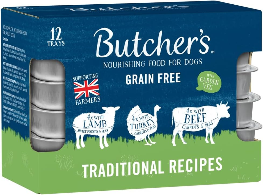 Butcher's Grain Free Wet Dog Food 12x150g Lamb Turkey Beef Adult Dog Trays