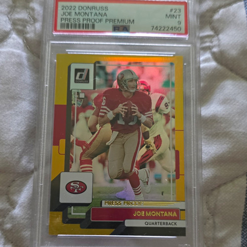 Panini Donruss 2022 Joe Montana 49ers Press Proof Premium #23 PSA 9