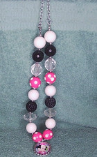 Black and Pink Minnie Mouse Chunky Style Toddler/Preschooler Necklace.