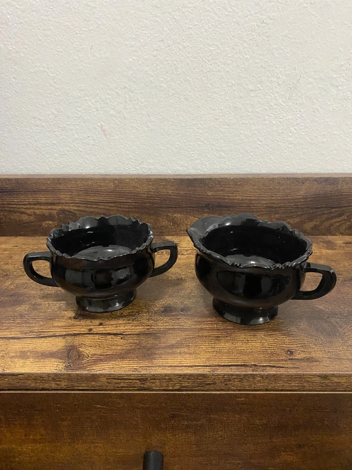 🖤 Antiguo L.E. Azúcar y crema abierta Smith Black Amathyst - borde de corteza de pastel ✨ Foto 3 de 4