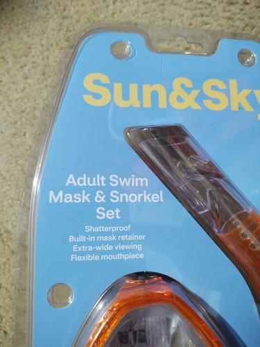 SUN & SKY - ADULT SWIM MASK & SNORKEL SET  - Orange New - Picture 2 of 3