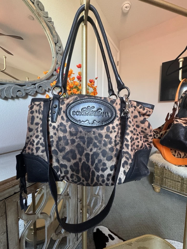 Bolso de Mano Dolce & Gabbana Signature Cuero Estampado Leopardo Lona y Cuero Foto 4 de 4