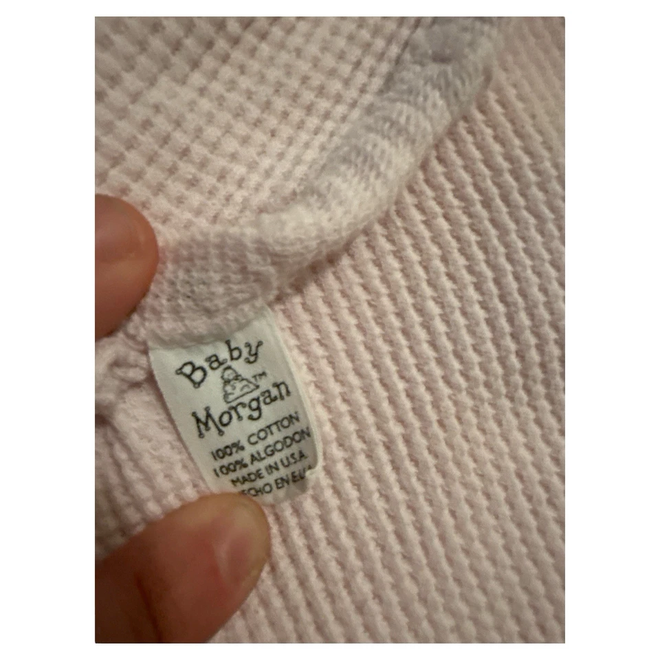 Manta Baby Morgan Vintage Rosa Térmica Tejido Waffle Recibiendo Acrílico 32x24 Foto 4 de 4