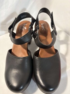 Born Natasha Sandal Women's Size 9M Black Block Heel Platform Ankle Strap Y2K