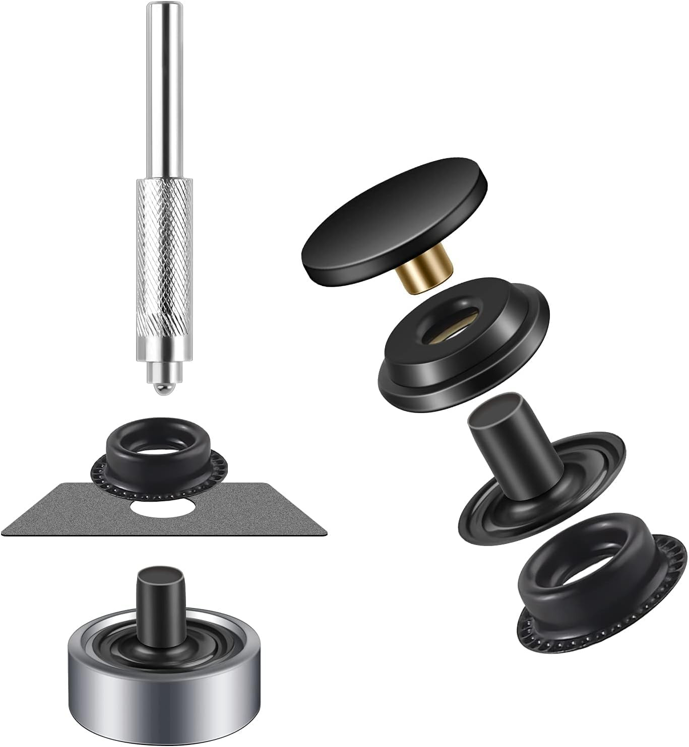 72 Pieces (18Sets) Snap Fastener Kit Tool 15MM Snap Button Kit Snaps for Leather