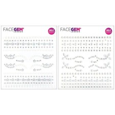 Brand New Clear Self-Adhesive Rhinestone Face Gems   4 Sets, 8 Pieces Total