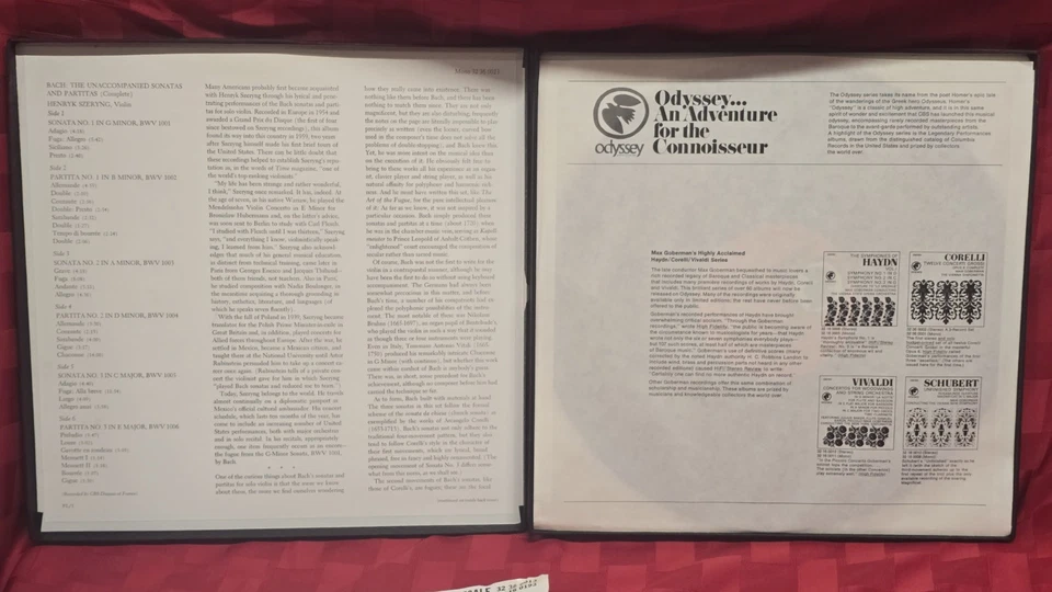 Henryk Szeryng Bach Sonatas & Partitas 3xLP Odyssey Mono VG++ Grand Prix du Disq Foto 4 de 4