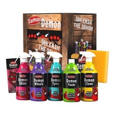 Carplan Demon Car Care Kit 1L Foam, Shine, Tyres, Wheel Cleaner + Sponge