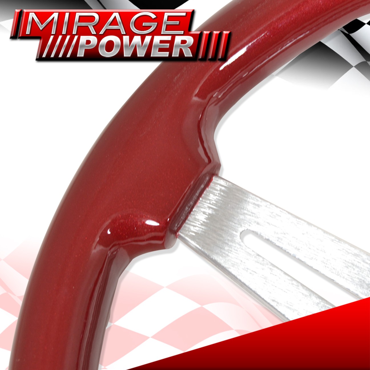 For Audi Vw Lotus Red Wood Grain 3 Spokes Streak Design Steering Wheel Horn
