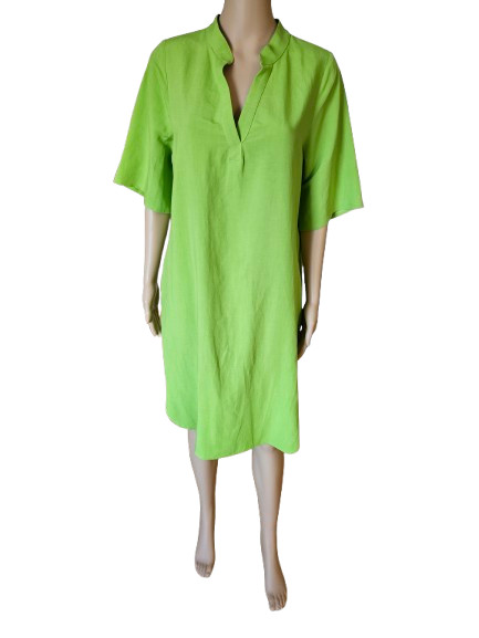 Vestido de verano de viscosa de lino de diseño exclusivo Made in Italy 4...