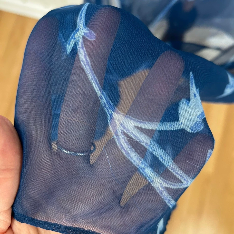 Vestido midi transparente vintage de los años 90 para mujer sin mangas hadas caprichoso azul talla pequeña Foto 2 de 4