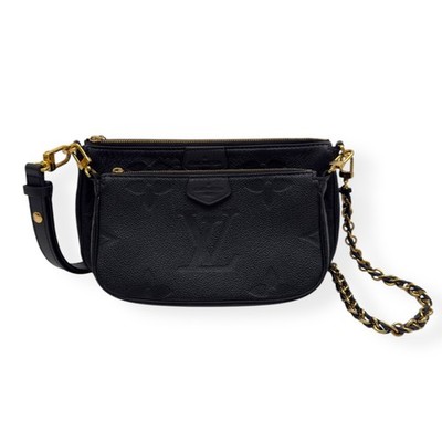 LOUIS VUITTON MULTI POUCHETTE ACCESSOIRES MONOGRAM EMPREINTE LEDER TASCHE SCHWARZ S