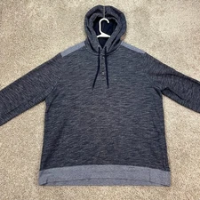 Marc Anthony Mens XL Heathered Gray Long Sleeve Button Up Hoodie Pullover
