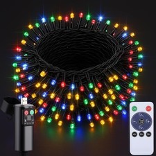 15M Lichterkette Weihnachtsbaum Außen Batterie,150LED Bunt Lichterkette Akku 